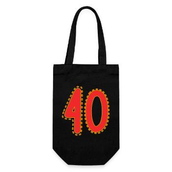 40. 40 YEARS. 40th ANNIVERSARY. 40 YEARS ANNIVERSARY. - Gift Bag for Bottles - black - Front