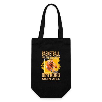Basketball ist mein Leben - Der Korb mein Ziel - Geschenkbeutel für Flaschen - Schwarz - Vorne