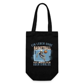 Ein Leben ohne Basketball ist möglich... - Geschenkbeutel für Flaschen - Schwarz - Vorne