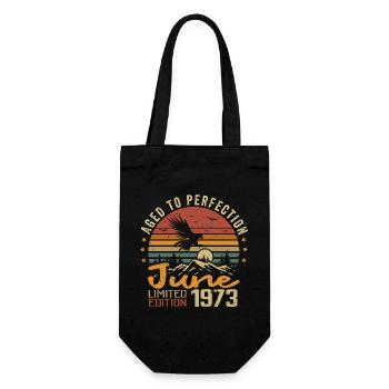 Jahrgang Juni 1973 Juni 1973 Jahrgang Juni 1973 Retro - Geschenkbeutel für Flaschen - Schwarz - Vorne
