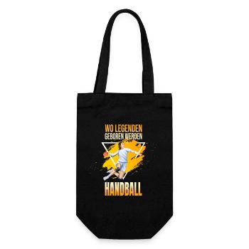 Wo Legenden geboren werden - Handball - Geschenkbeutel für Flaschen - Schwarz - Vorne