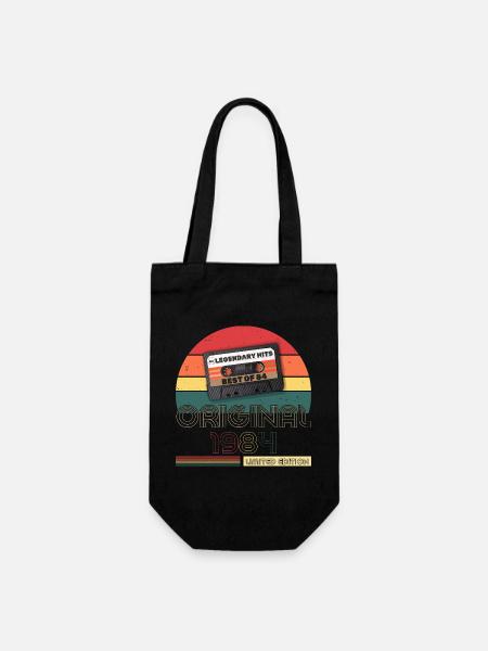 1984 Vintage Retro Geburtstagsgeschenk auf T-Shirt - Geschenkbeutel für Flaschen - Schwarz
