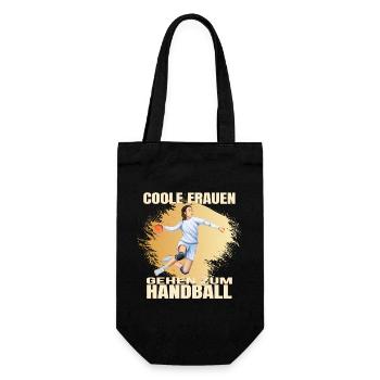 Coole Frauen gehen zum Handball - Geschenkbeutel für Flaschen - Schwarz - Vorne