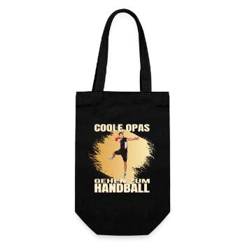 Coole Opas gehen zum Handball - Geschenkbeutel für Flaschen - Schwarz - Vorne