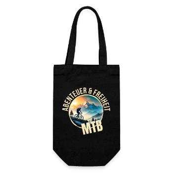 Abenteuer & Freiheit - MTB - Geschenkbeutel für Flaschen - Schwarz - Vorne