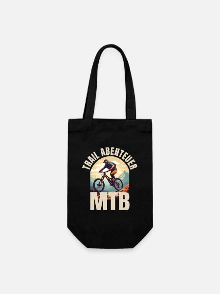MTB: Trail Abenteuer - Geschenkbeutel für Flaschen - Schwarz