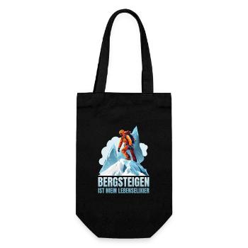 Bergsteigen ist mein Lebenselixier - Geschenkbeutel für Flaschen - Schwarz - Vorne