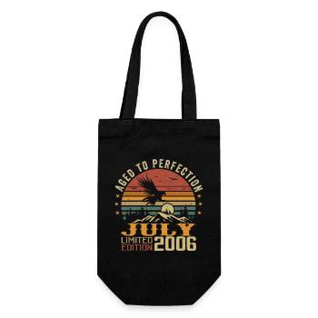 Jahrgang Juli 2006 Jubiläum Juli 2006 - Geschenkbeutel für Flaschen - Schwarz - Vorne