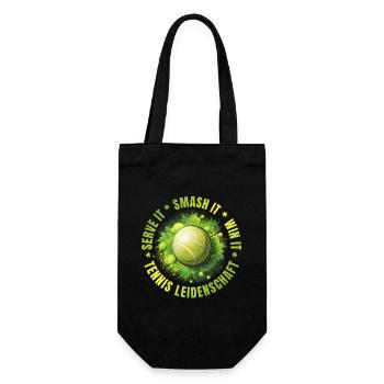 Serve it - Smash it - win it - Geschenkbeutel für Flaschen - Schwarz - Vorne