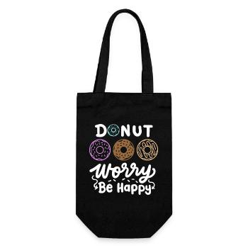 Donut inspirierender Donut - Geschenkbeutel für Flaschen - Schwarz - Vorne