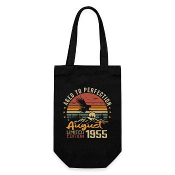 Jahrgang August 1955 Geburtstagsgeschenk August 1955 - Geschenkbeutel für Flaschen - Schwarz - Vorne