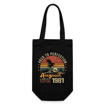 Jahrgang August 1981 Geburtstagsgeschenk August 1981 - Geschenkbeutel für Flaschen - Schwarz - Vorne