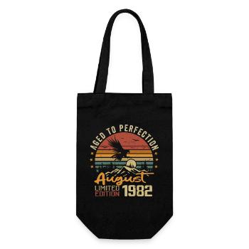 Jahrgang August 1982 Geburtstagsgeschenk August 1982 - Geschenkbeutel für Flaschen - Schwarz - Vorne