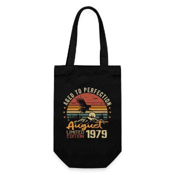 Jahrgang August 1979 Geburtstagsgeschenk August 1979 - Geschenkbeutel für Flaschen - Schwarz - Vorne
