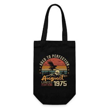 Jahrgang August 1975 Geburtstagsgeschenk August 1975 - Geschenkbeutel für Flaschen - Schwarz - Vorne