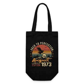 Vintage August 1973 Birthday Gift August 1973 - Gift Bag for Bottles - black - Front