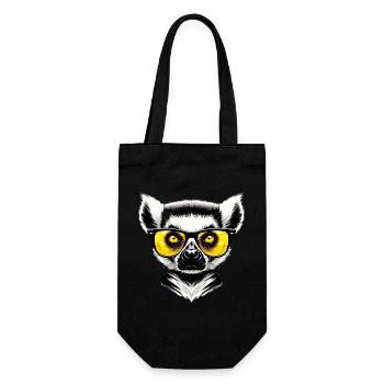 Lémurien avec lunettes de soleil - Sac à bouteille - noir - Devant