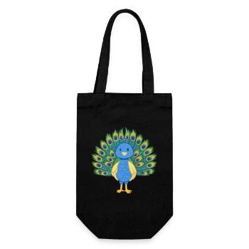 Peacock - Gift Bag for Bottles - black - Front