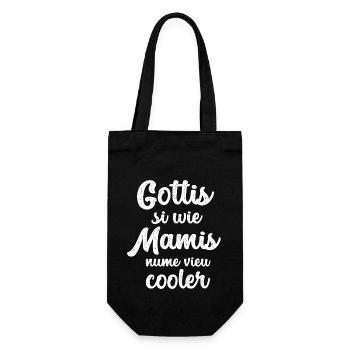 Gottis si wie Mamis nume vieu cooler Patentante - Geschenkbeutel für Flaschen - Schwarz - Vorne