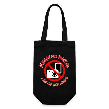 Please no photos - I'm on sick leave - Gift Bag for Bottles - black - Front