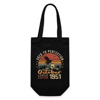 Jahrgang Oktober 1951 - Oktober 1951 Retro Geschenk - Geschenkbeutel für Flaschen - Schwarz - Vorne