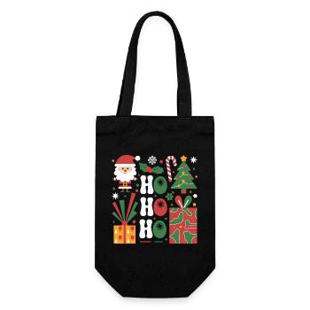 Festive Christmas Icon Set for Apparel - Gift Bag for Bottles - black - Front