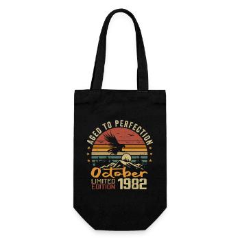 Vintage Octobre 1982 - Cadeau Rétro Octobre 1982 - Sac à bouteille - noir - Devant