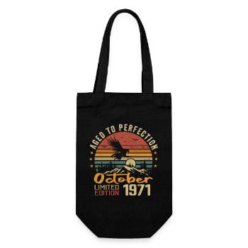 Vintage Octobre 1971 - Cadeau Rétro Octobre 1971 - Sac à bouteille - noir - Devant