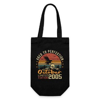 Vintage October 2005 - October 2005 Retro Gift - Gift Bag for Bottles - black - Front