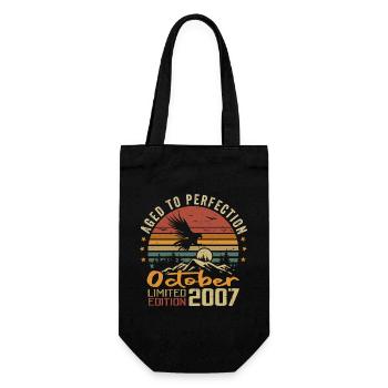 Vintage October 2007 - October 2007 Retro Gift - Gift Bag for Bottles - black - Front