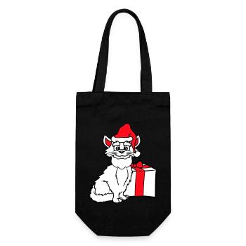 Cadeau de Noël d’hiver pour chat du Père Noël - Sac à bouteille - noir - Devant