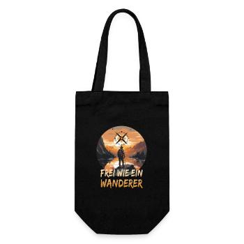 Frei wie ein Wanderer - Geschenkbeutel für Flaschen - Schwarz - Vorne
