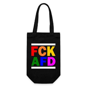 Fck afd - Geschenkbeutel für Flaschen - Schwarz - Vorne