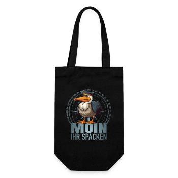 Moin ihr Spacken - Geschenkbeutel für Flaschen - Schwarz - Vorne