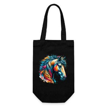 Pferd - Geschenkbeutel für Flaschen - Schwarz - Vorne