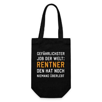 Gefährlicher Job Rentner lustige Rente Sprüche - Geschenkbeutel für Flaschen - Schwarz - Vorne
