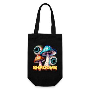 Psychedelic Mushrooms Eye Illusion Art - Gift Bag for Bottles - black - Front