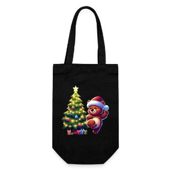 Tanzender Bär - Geschenkbeutel für Flaschen - Schwarz - Vorne