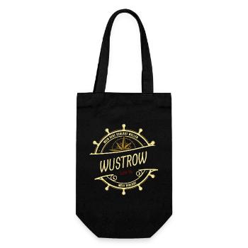 Mein Herz schlägt Wellen - Wustrow - Geschenkbeutel für Flaschen - Schwarz - Vorne