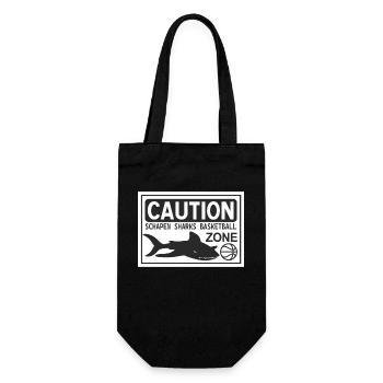 CAUTION SHARKS white - Geschenkbeutel für Flaschen - Schwarz - Vorne