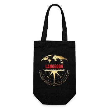 Koordinaten Langeoog - Geschenkbeutel für Flaschen - Schwarz - Vorne