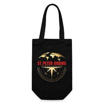 Koordinaten St Peter Ording - Geschenkbeutel für Flaschen - Schwarz - Vorne