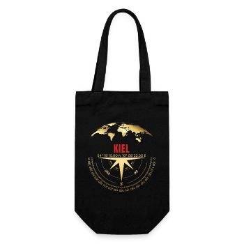 Koordinaten Kiel - Geschenkbeutel für Flaschen - Schwarz - Vorne