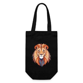 Löwe Vektor Kunst mit lebendigen Farben Illustration - Geschenkbeutel für Flaschen - Schwarz - Vorne
