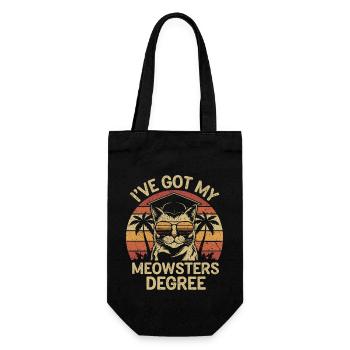Funny cat design for students - Gift Bag for Bottles - black - Front