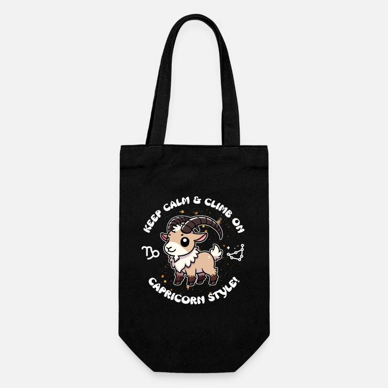 Keep calm and keep climbing – Capricorn Style - Gift Bag for Bottles - black