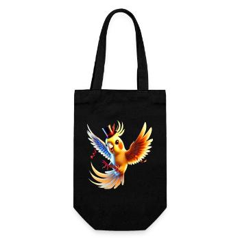 Cockatiel is partying - Gift Bag for Bottles - black - Front