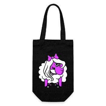 Sheep Offended Girl Woman Evil Eye Pretty - Gift Bag for Bottles - black - Front