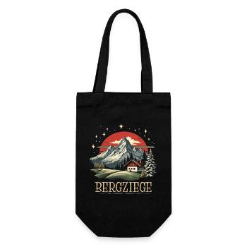 Bergziege - Geschenkbeutel für Flaschen - Schwarz - Vorne