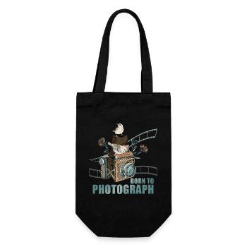 Born to Photograph - Geschenkbeutel für Flaschen - Schwarz - Vorne